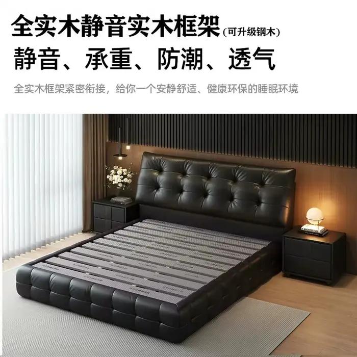 Cadre de lit double moderne italien haut de gamme pour chambre principale