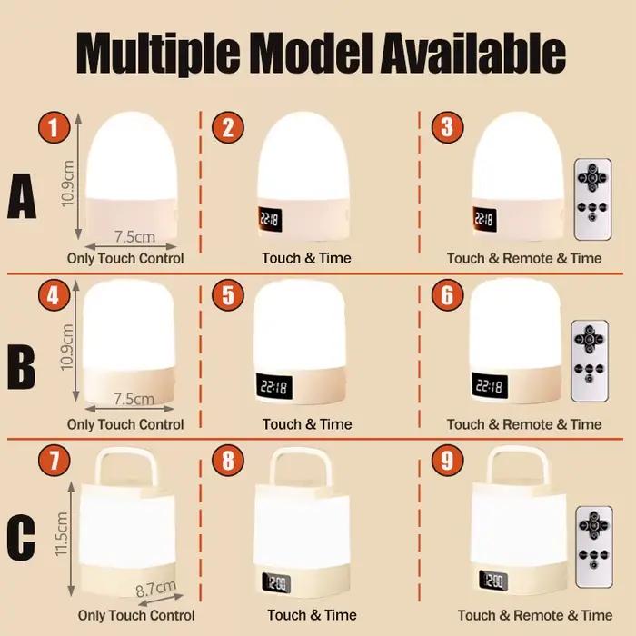 Tactile veilleuse Rechargeable 3 couleurs sans fil chambre de bébé lampe de chevet USB LED