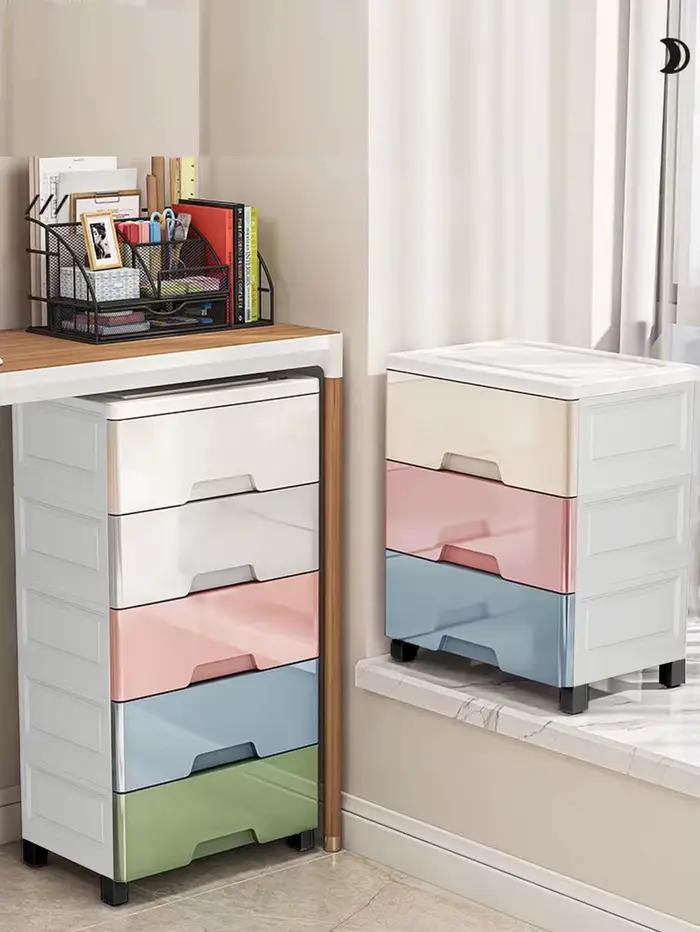 Armoire de rangement en plastique épaissi style tiroir pour vêtements de bébé nourrisson et enfant gain de place pour la maison.