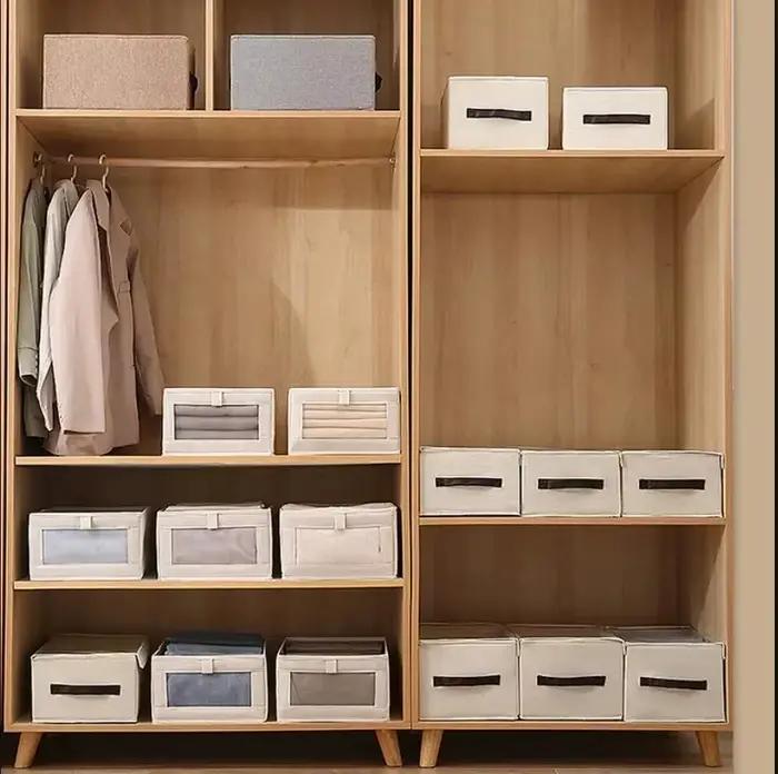 Boîtes de rangement pliables en tissu grande capacité pour pantalons et vêtements