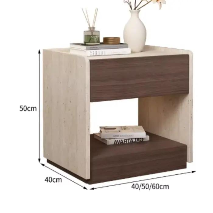 Tables de chevet rétro intelligentes pour chambre à coucher avec lampe