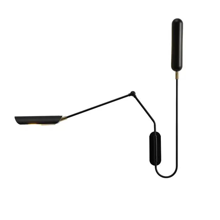 Industriel réglable avec interrupteur applique créative bras Long lecture chevet Vintage rétro Led E27 applique murale flexible noir