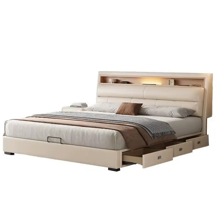 Chambres cadre lits moderne tête de lit rangement