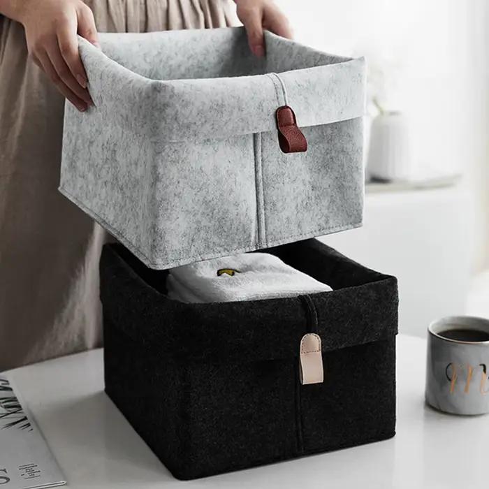 Paniers de rangement en feutre pour vêtements variés