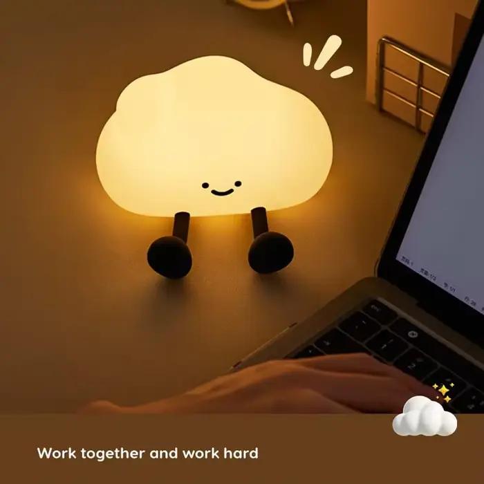 Nuage veilleuse tactile lampe de chevet décoration de chambre USB Rechargeable lumière d'ambiance pour enfants cadeau