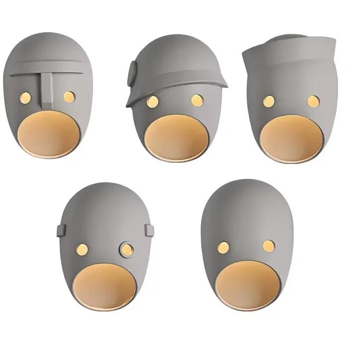 Designer Moooi Joker gris applique modèle moderne chambre chambre couloir fond escalier masque décor LED résine applique éclairage