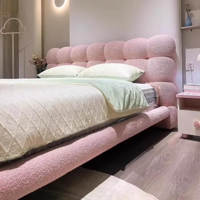Tapisserie lit français princesse cadre de luxe tête de lit rembourrée Queen Size Camarotes Para dortoir maison accessoires