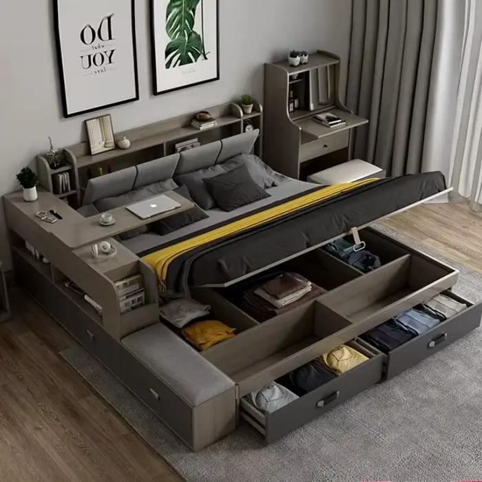 Lit de chambre Queen 180x200 avec rangement