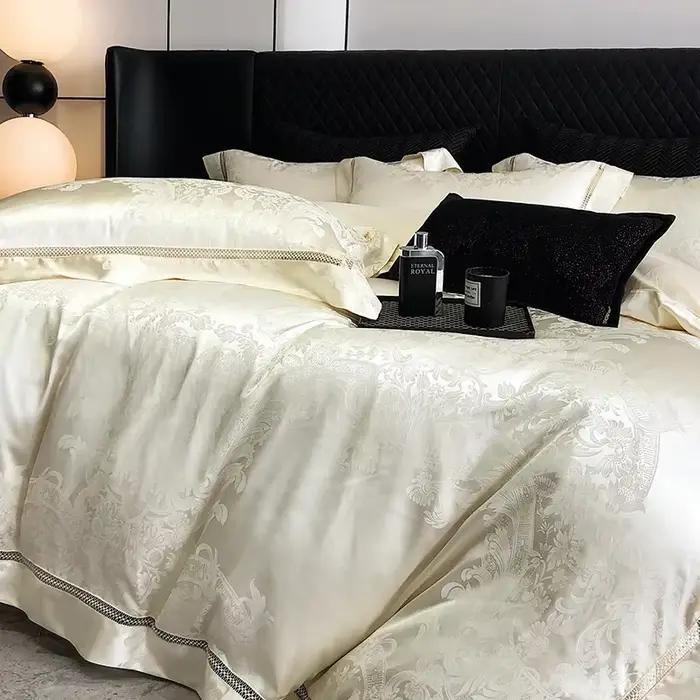 Parure de lit de luxe en brocart Jacquard et coton égyptien