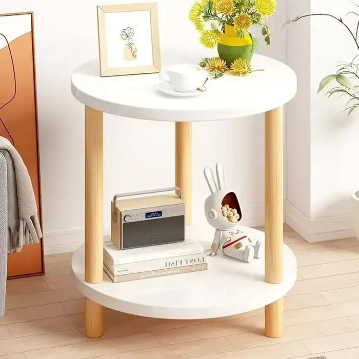 Table de chevet ronde et carrée moderne en bois