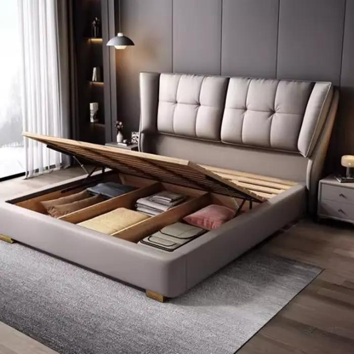 Tête de lit design nordique unique avec support de jambe de lit