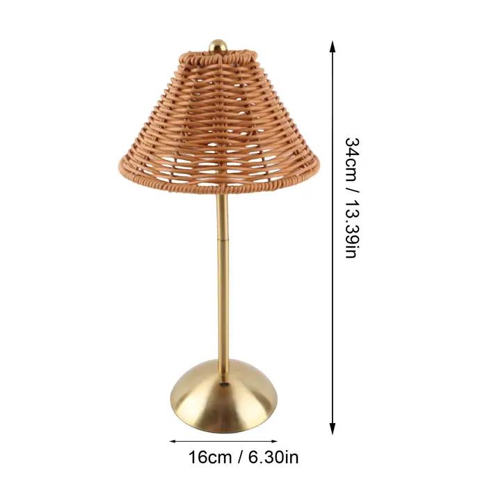 Lampe de lecture LED Rechargeable, lampe de chevet à intensité variable, économie d'énergie, soins oculaires, compacte, 600mAh, tissage en rotin pour PC, pour Restaurant
