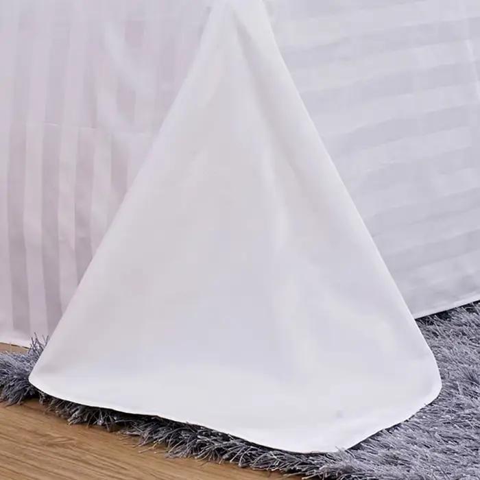 Drap de Lit Blanc pour Hôtel, 100% Coton, Couleur Unie, pio