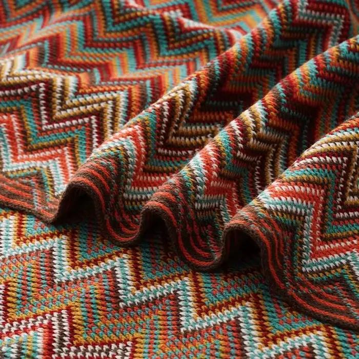 Couverture de lit bohème modèle tricoté décoration de la maison
