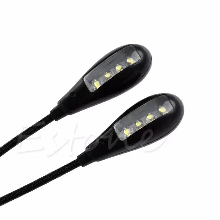 Flexible 2 Double Bras Clip Sur 4 LED 8 LED Lampe pour la Lecture de Livres Tablette