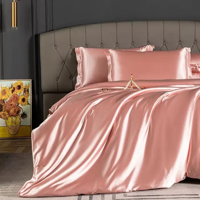 Parure de lit 100% soie Pure, drap de lit doux de luxe avec edredons, taies d'oreiller, housse de lit pour la maison, qualité King Size