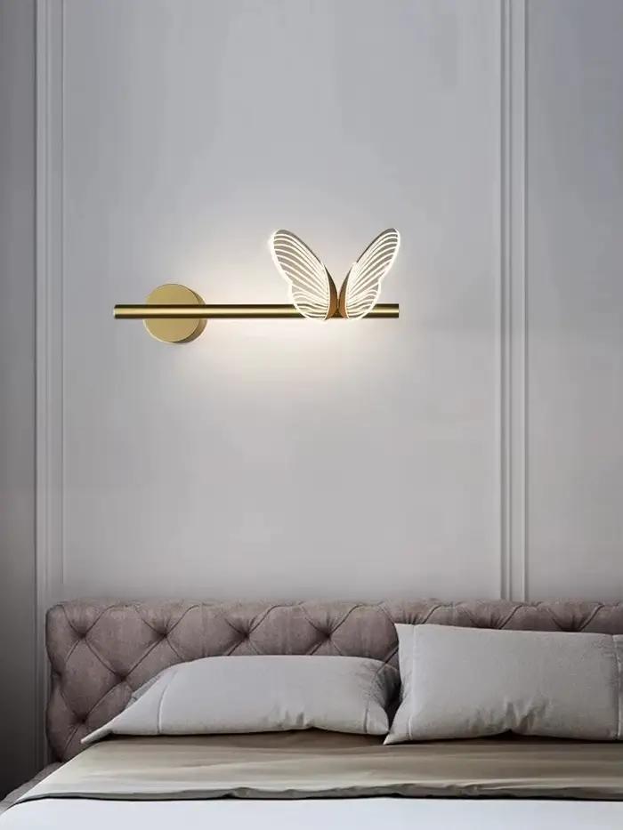 Papillon pendentif LED lumières nordique chevet escalier maison luminaire moderne chambre Restaurant couloir Art suspension lampe chambre