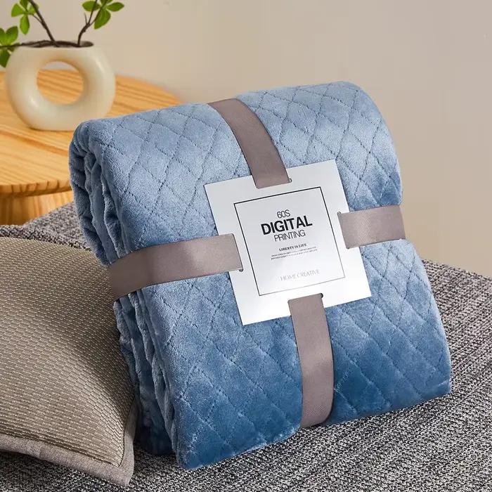 Couverture en flanelle de couleur unie