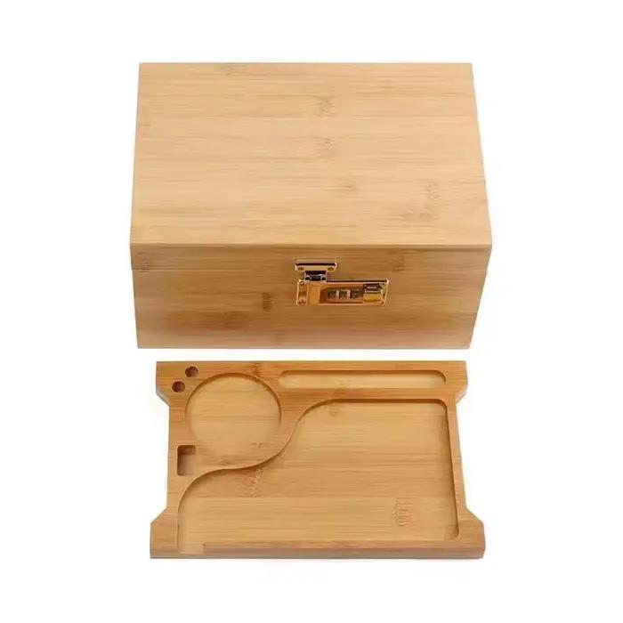 Boîte de rangement en bambou et bois