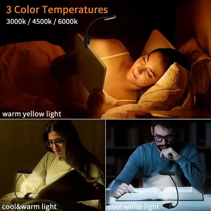 LED livre lumière lampe de lecture soin des yeux Clip-on USB Rechargeable