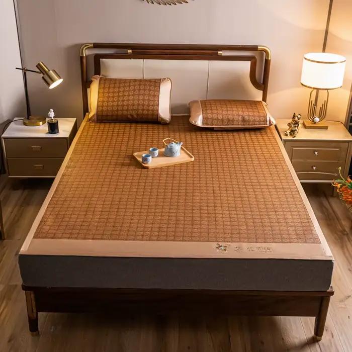 Tapis de lit en rotin glacé