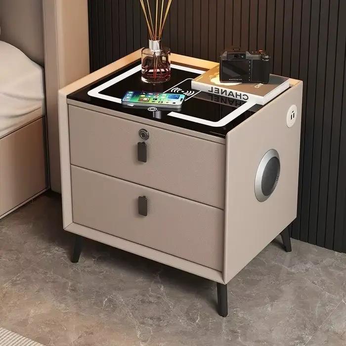 Table de chevet intelligente multifonctionnelle avec chargeur sans fil