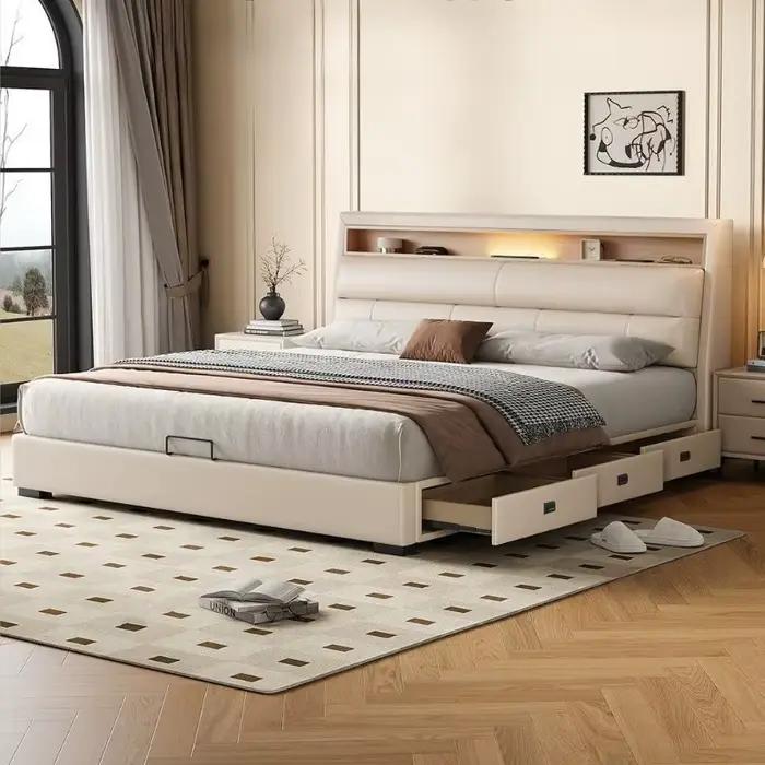 Chambres cadre lits moderne tête de lit rangement
