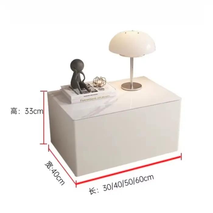 Table de chevet moderne blanche avec rangement