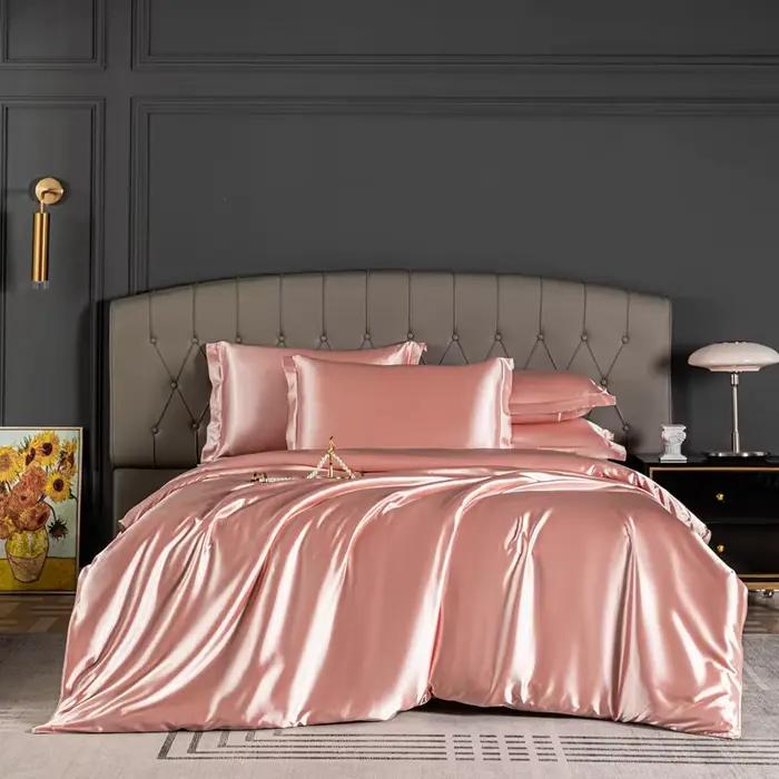 Parure de lit 100% soie Pure, drap de lit doux de luxe avec edredons, taies d'oreiller, housse de lit pour la maison, qualité King Size