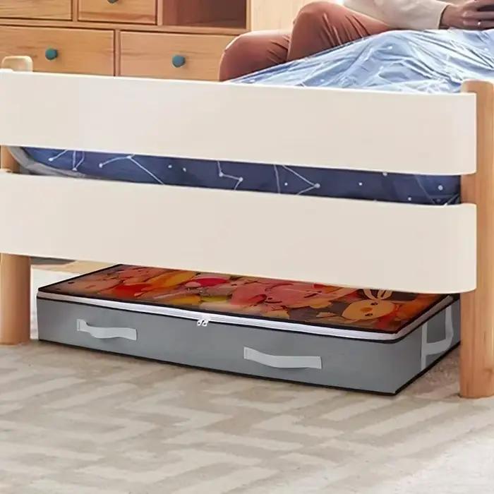 La boîte de rangement épaisse de grande taille sous le lit peut contenir des vêtements