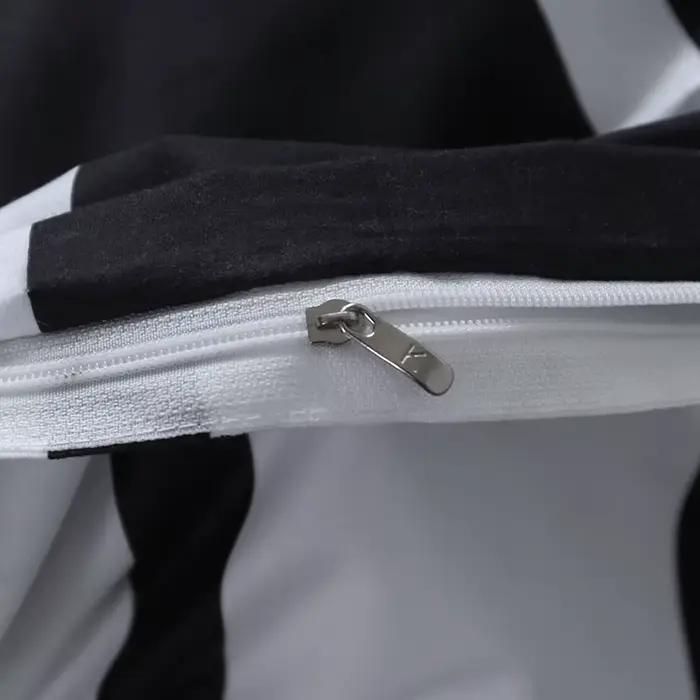 Bonenjoy-Parure de lit à rayures noires et blanches