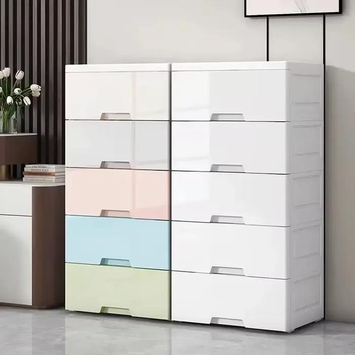 Armoire de rangement en plastique épaissi style tiroir pour vêtements de bébé nourrisson et enfant gain de place pour la maison.