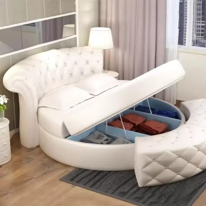 Lit rond moderne pour chambre à coucher