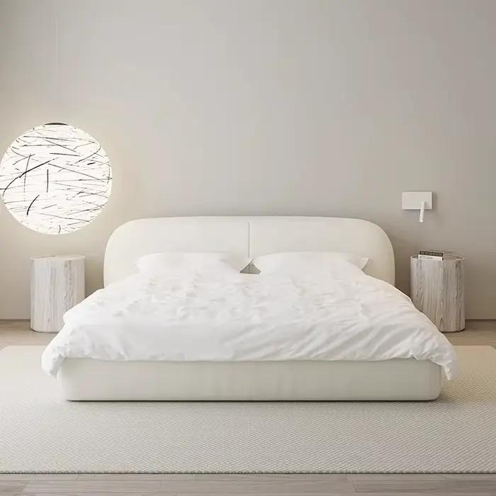 Tête de lit simple blanche en tissu