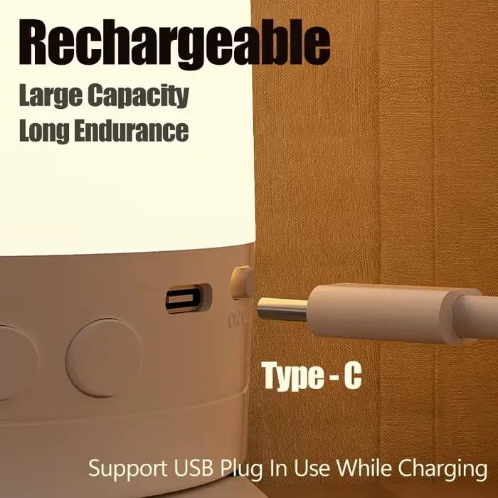 Tactile veilleuse Rechargeable 3 couleurs sans fil chambre de bébé lampe de chevet USB LED