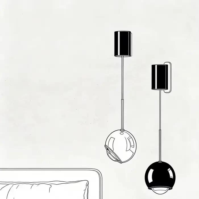 Lampe murale de chevet réglable