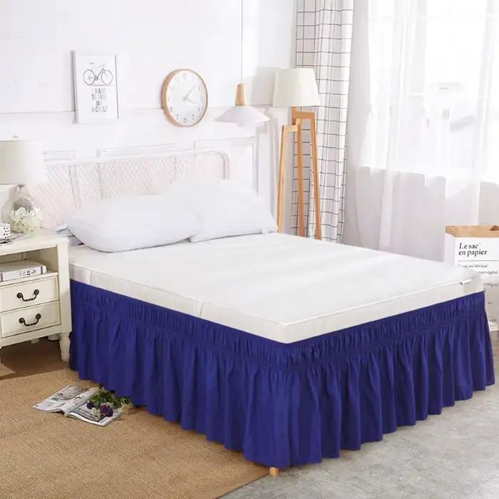Jupe de lit élastique de couleur unie