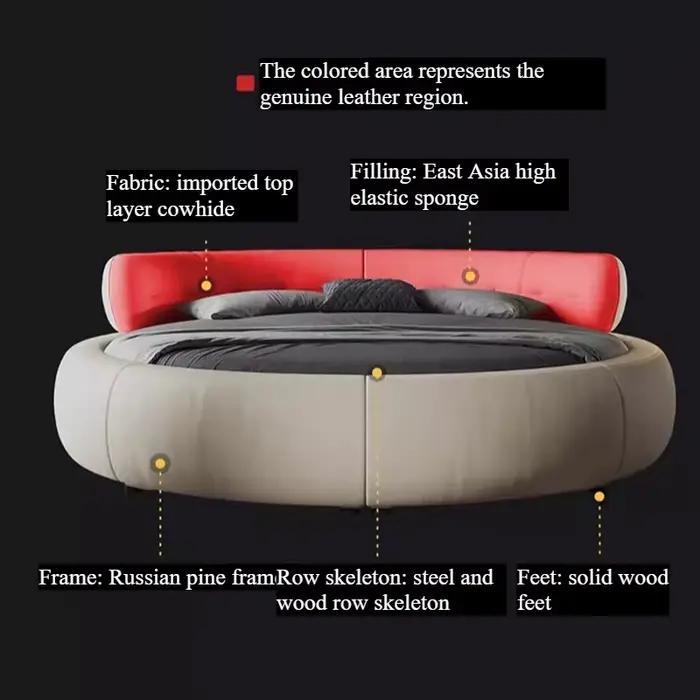 Lit King Size Nordique Noir Sans Matelas