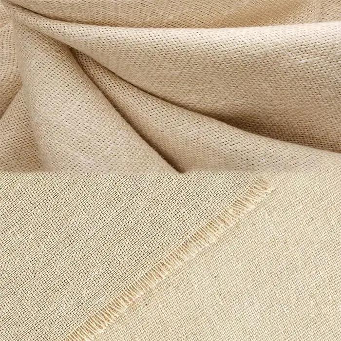3 pièces de tissu en lin naturel de couleur unie de 50x50 centimètres