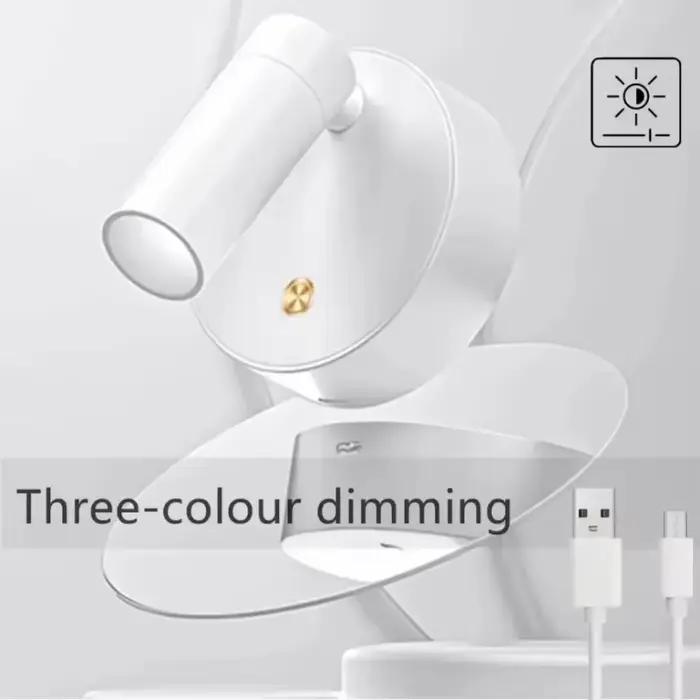 Applique murale LED pour chambre à coucher, Rechargeable par USB, aimant noir et blanc, Base magnétique variable avec interrupteur tactile, pour chevet, étude, lecture