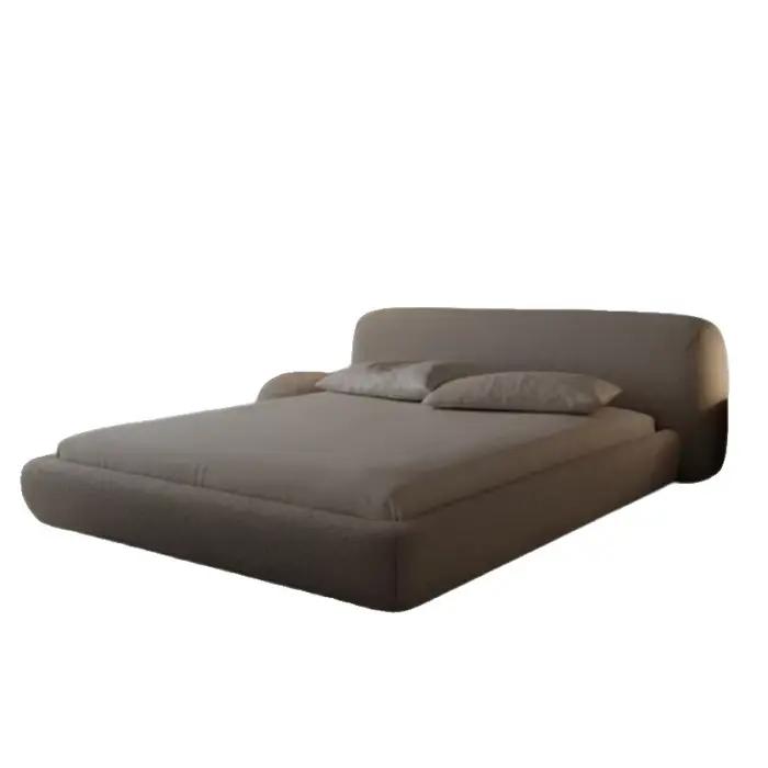 Crème Morden lit de luxe reine minimaliste multifonctionnel lit couchage français Letto matrimoniale Multifunzione meubles de maison