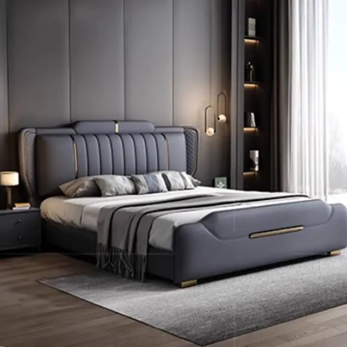 Lit De rangement esthétique chambre à coucher Support De jambe en métal têtes De lit King Size cadres De lit Double Camas De dortoir meubles De maison