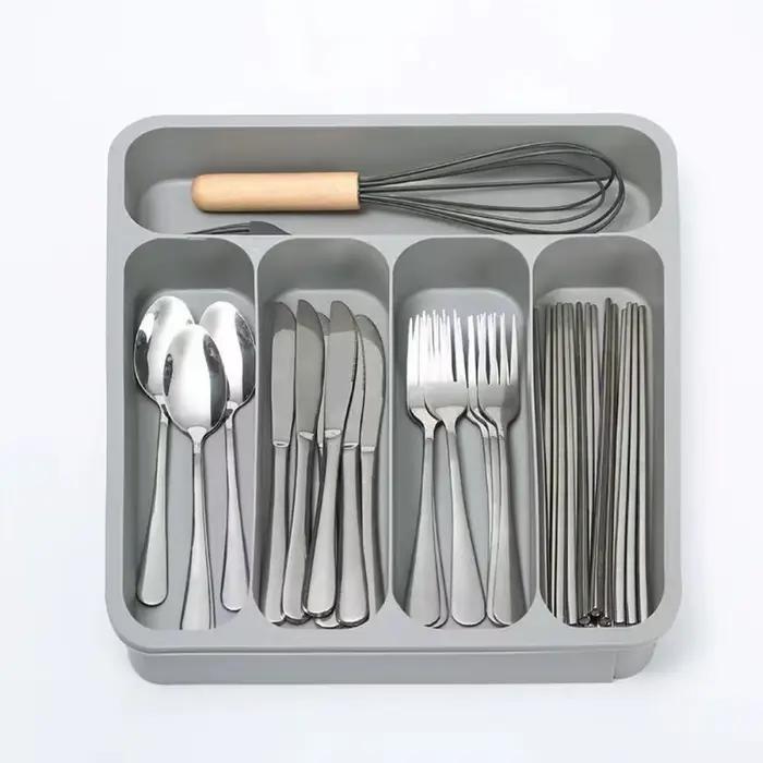 Organisateur de tiroir à couverts en plastique