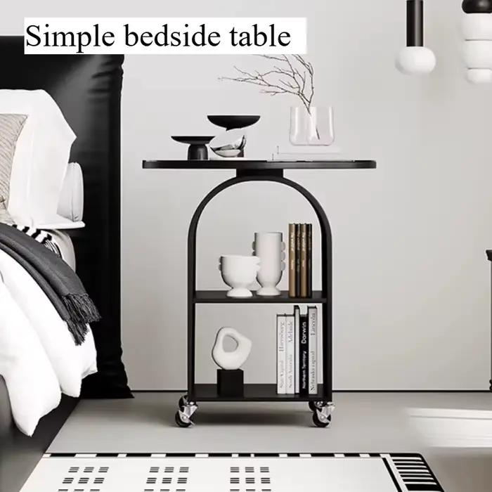 Table de chevet noire européenne en métal