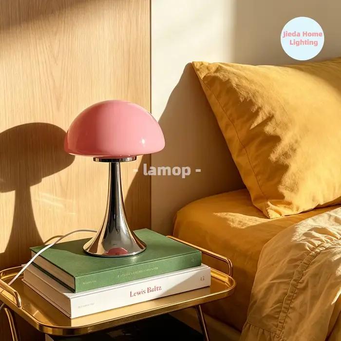 Lampe de table en verre en forme de méduse, lampe de chevet moderne de style côtier, 3 températures de couleur, décoration pour chambre à coucher et salon