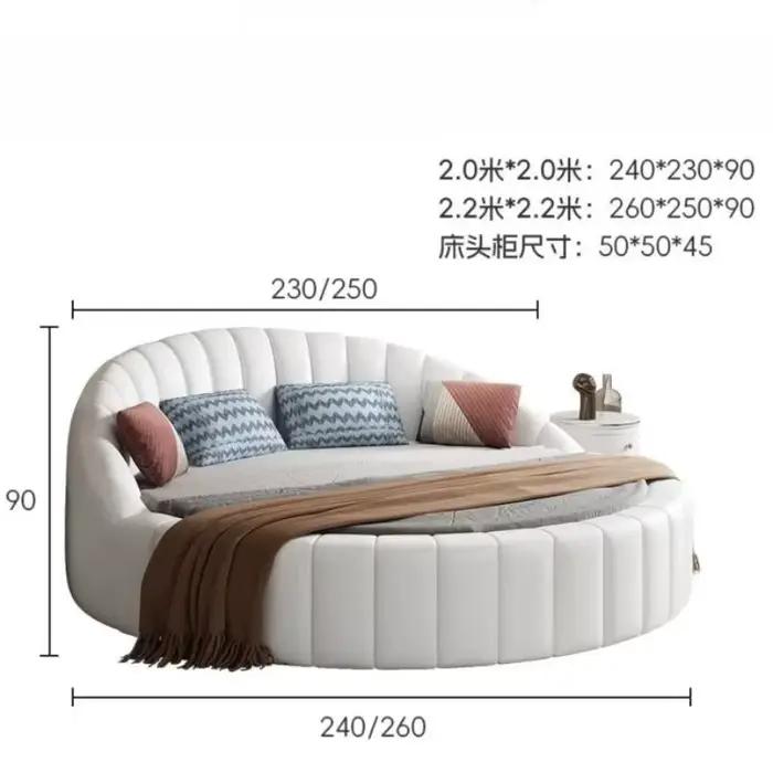 Lit rond minimaliste blanc moderne