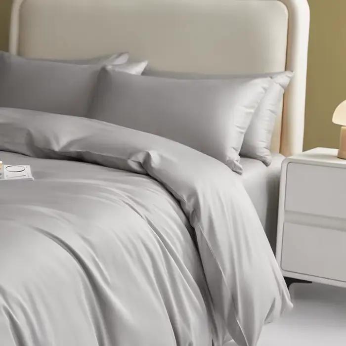 Housse de couette gris clair