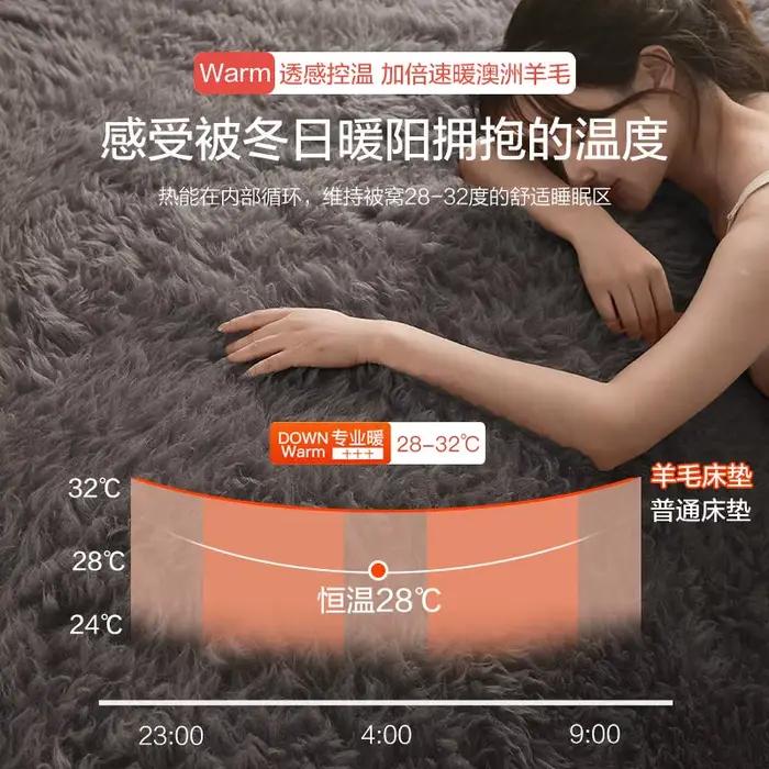 Matelas en laine véritable super chaud pour l'hiver