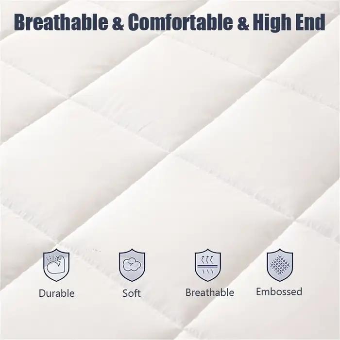 Housse de matelas six côtés matelassée avec fermeture éclair