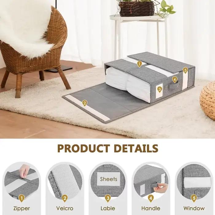 Boîte de Rangement pour Drap de Lit avec Poignée